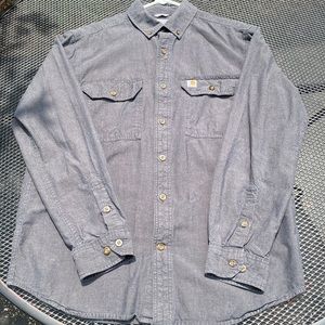 MENS CARHARTT RELAXED FIT BUTTON DOWN LONG SLEEVE SHIRT SIZE MEDIUM